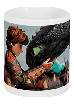 Кружка Как приручить дракона How to train your dragon керамика, белого цвета 330мл.