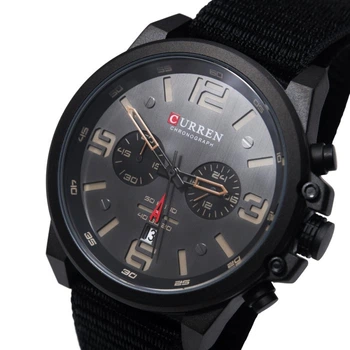 Мужские часы Curren Monreal Armor Black 2 ремешка