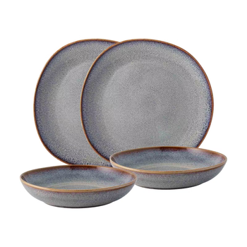Набір столового посуду Villeroy & Boch Lave Beige із 4 предметів на 2 персони преміальна камʼяна кераміка бежевий