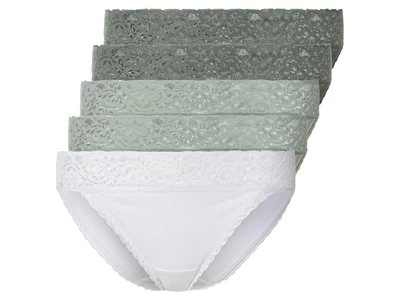 Трусики-слип набор 5 шт. хлопковые кружевные для женщины Esmara LYCRA® 450245-1 L Комбинированный