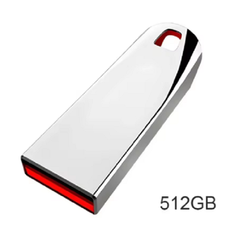 Флешка Seuno крас USB 3.0 512 ГБ — металлический накопитель с кольцом, серебристая (GS884)