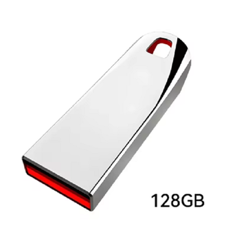 Флешка Seuno крас USB 3.0 128 ГБ — металлический накопитель с кольцом, серебристая (GS882)
