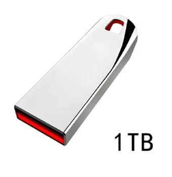 Флешка Seuno крас USB 3.0 1 ТБ — металлический накопитель с кольцом, серебристая (GS885)