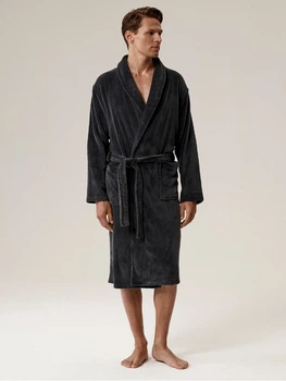 Халат чоловічий із велсофта демісезонний Atlantic SZM-002 M-L Сірий (5907086010716)