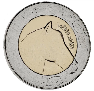 Монета Алжир 100 динаров 2010 Биметалл UNC Конь (лошадь) (KM#132)