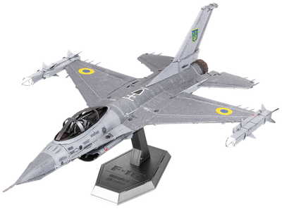 Металлический 3D конструктор Metal Earth "Истребитель F-16 Fighting Falcon на вооружении Воздушных Сил Украины" (ME1046U)