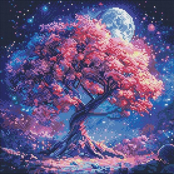 Алмазная мозаика Силуэт дерева ©art_selena_ua 40x40 AMO8214 Идейка