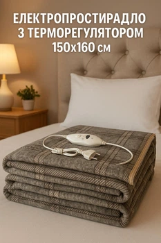 Электропростынь с терморегулятором Electric blanket 7422 электрическая простынь с подогревом 150х160 см Хаки в клетку