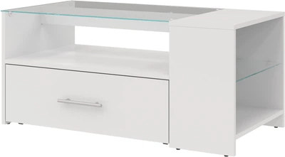 Стол журнальный MEBLIBUD OLIVIA с полкой и ящиком 100 х 50 х 45 см Белый (2202507400101)