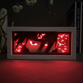 Светильник многослойный ночник 3D с эффектом аниме Наруто Итачи Учиха Naruto Itachi Uchiha на пульте управления 20 см NL3D N IU