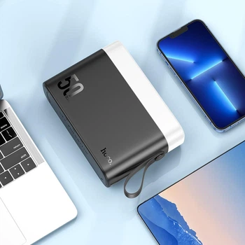 УМБ Павербанк Hoco J94A 50000 mAh 22.5W Masterfull зовнішній акумулятор зі швидкою зарядкою та ліхтариком Чорний