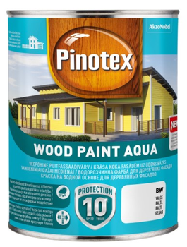 Farba Pinotex Wood Paint Aqua do drewna odporna na warunki atmosferyczne półmatowa Biała BW 1 l (5309444)