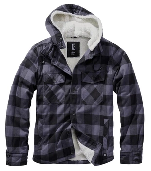 Куртка фланелевая с капюшоном Brandit Lumberjacket XL black/grey ( 3172.28.XL)