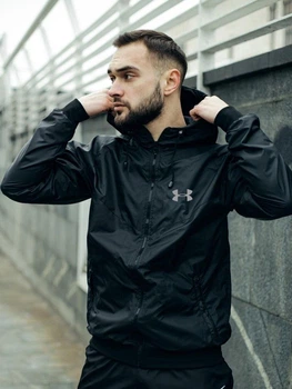 Зимняя мужская ветровка черная 2XL OWN-D1082