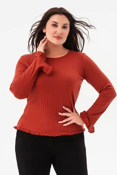 Лонгслів RUFFLE теракотовий XL (3043325)