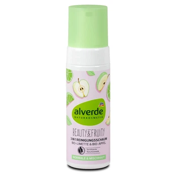 Пінка для очищення шкіри Alverde NATURKOSMETIK Beauty & Fruity 3 в 1 «Краса та фрукти», 150 мл
