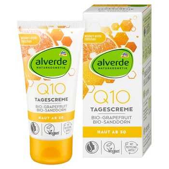 Дневной крем Alverde Naturkosmetik Q10 с органическим грейпфрутом и облепихой 50 мл.