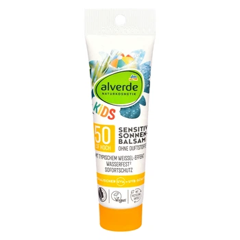 Детский солнцезащитный бальзам для чувствительной кожи Alverde NATURKOSMETIK Sensitiv Kids SPF 50, 30 мл