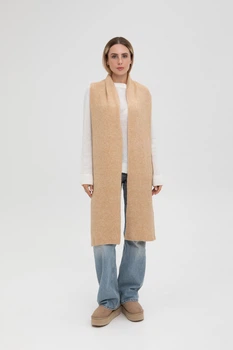 Жіночий довгий класичний шарф Classic із мʼякої пряжі SEWEL One size Бежевий (sw-2000000302324)