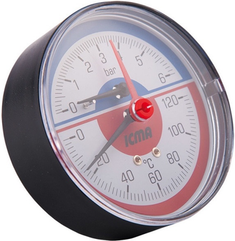 Termomanometr Icma z zaworem odcinającym 1/2" 6 bar (91259AD06120)