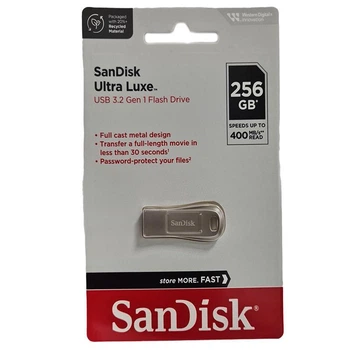 Флеш память 256Gb SanDisk Ultra Luxе USB3.2 (400Mb/s) metall (56275)