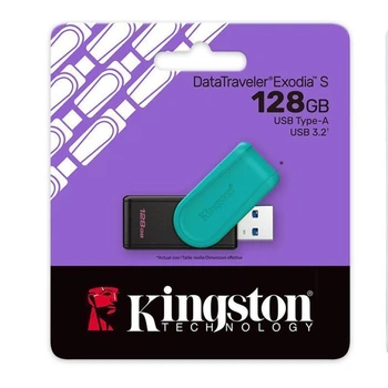 Флеш пямять128Gb Kingston USB 3.2 DT Exodia S Black/Turquoise (59026)