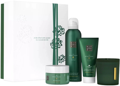 Zestaw Rituals The Ritual of Jing Medium 2025 Krem do ciała 100 ml + Żel-pianka pod prysznic 200 ml + Świeca zapachowa 140 g + Peeling do ciała 125 g (8719134201789)