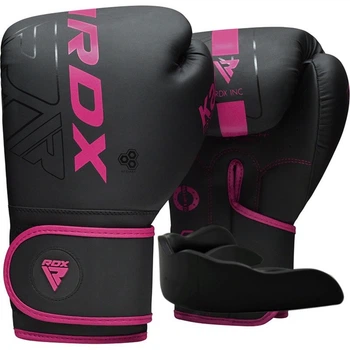 Боксерские перчатки RDX F6 MATTE PINK-10OZ + капа в комплекте (BGR-F6MP-10OZ)