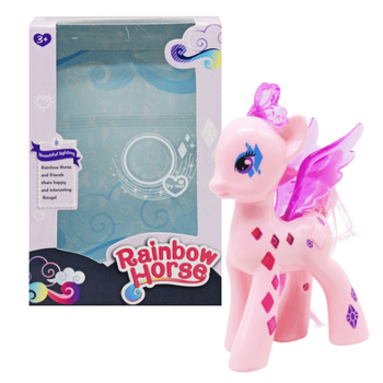 Фигурка пони ToyCloud розовая, звук, свет 12 см CL1963AB