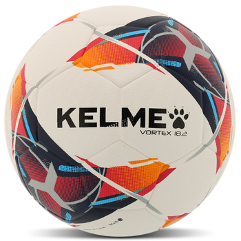 Мяч футбольный №5 PU ламинированный сшит машинным способом KELME VORTEX 18.2 8101QU5001-9423-5 белый-красный