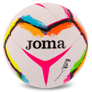 Мяч футбольный №4 PU ламинированный сшит машинным способом Joma HALLEY II 401727-218-T4 Белый-розовый