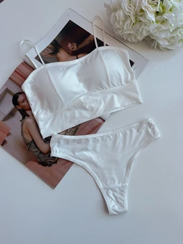 Бесшовный комплект из ледяного шелка (арт. 5530) - XS/S - Білий