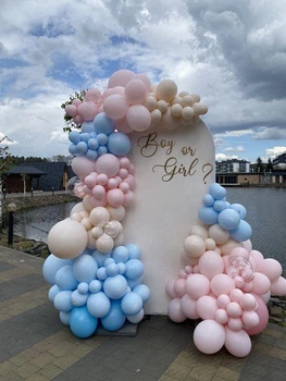 Фотозона из воздушных шаров "Happy Birthday" 175шт/наб R35127