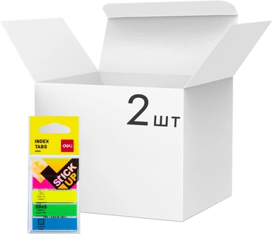 Упаковка стікерів-закладок Deli EA10402-2 пластикові 5 кольорів 2 упаковки по 100 аркушів (2000400811785)