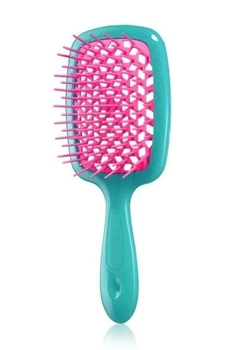 Расчёска Superbrush для нарощенных волос. Продувная, бирюзовая/малиновая