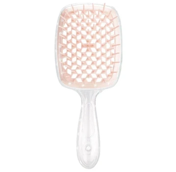 Расчёска Superbrush для нарощенных волос. Продувная, прозрачная/розовая
