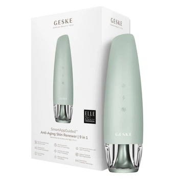 Антивіковий LED-випромінювач для відновлення шкіри обличчя GESKE Anti-Aging Skin Renewer 9в1 green, One Size