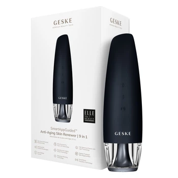 Антивіковий LED-випромінювач для відновлення шкіри обличчя GESKE Anti-Aging Skin Renewer 9в1 black, One Size