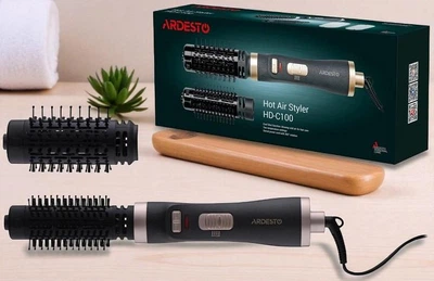 Фен-щітка Ardesto HD-C браш з керамічним покриттям 1000 Вт для укладки і сушіння волосся Чорний (IOO)