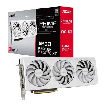 ASUS Radeon RX 9070 XT 16GB OC　white Видеокарта AMD Radeon RX 9070 XT 16GB GDDR6 Prime White OC Asus