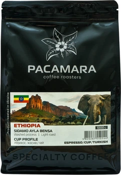 Кофе в зернах Pacamara Ethiopia Sidamo Ayla Bensa 1000 г (1 кг) (4820287550144)