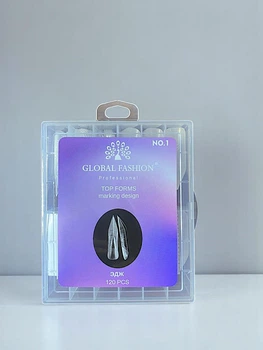 Верхні форми для нарощування нігтів Global Fashion тип Едж з розміткою 120 шт