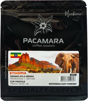 Кофе в зернах Pacamara Ethiopia Sidamo Ayla Bensa 250 г (0.25 кг) (4820287550397)