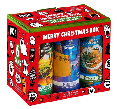 Подарунковий набір пива Волинський Бровар Merry Christmas Box 0.5 л х 6 шт (4820183002549)