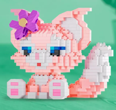 Конструктор фигурка Лиса (Kuromi ) геншен, манги, hello kitty, Санріо Кітті, Мелоди для девочек мини блоки y2k kpop 533 деталей (AN)21196