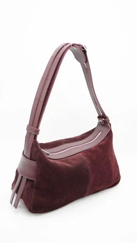 Сумка багет молодіжна широкий ремінь шкіряна бордова середня ARTiS Bags 1820 206-4925