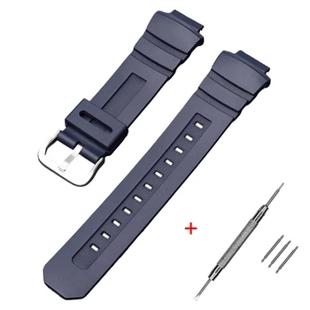 Ремінець для Casio G-Shock AW-282B/590/591/5230, AWG-M100/M101, G-7700/7710 Dark Blue Silver Watch strap