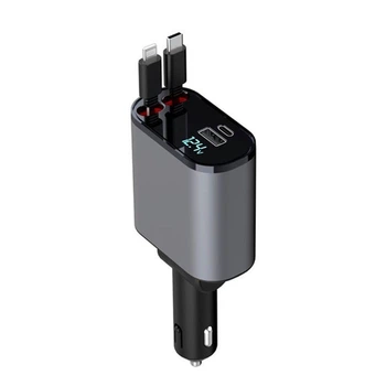 Автомобильное зарядное устройство Hugeel HG-CC11 66Вт с QC 3.0, PD, встроенным кабелем Type-C/Lightning