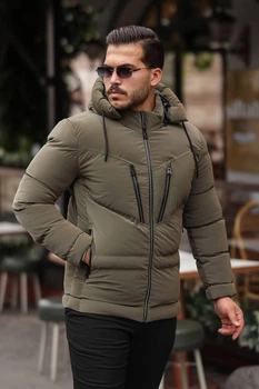 Куртка мужская зимняя S темно-оливковый