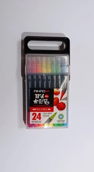 Разноцветные двусторонние фломастеры AIHAO Twin Watercolor Pens 24 шт
